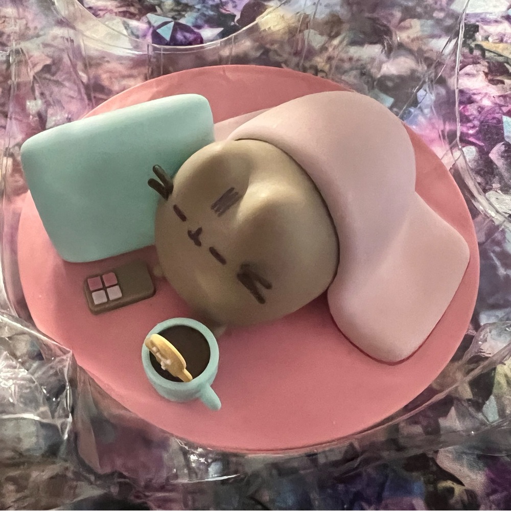 Pusheen exclusive Winter 2021 box vinyl toy; Collectable; Movie Night Sleepover.